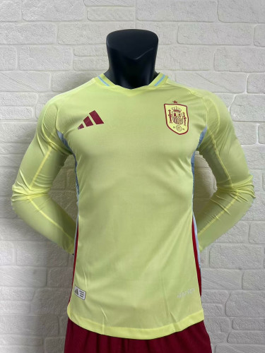 Spain Euro 2024 Away Player Version Long Sleeve Jersey