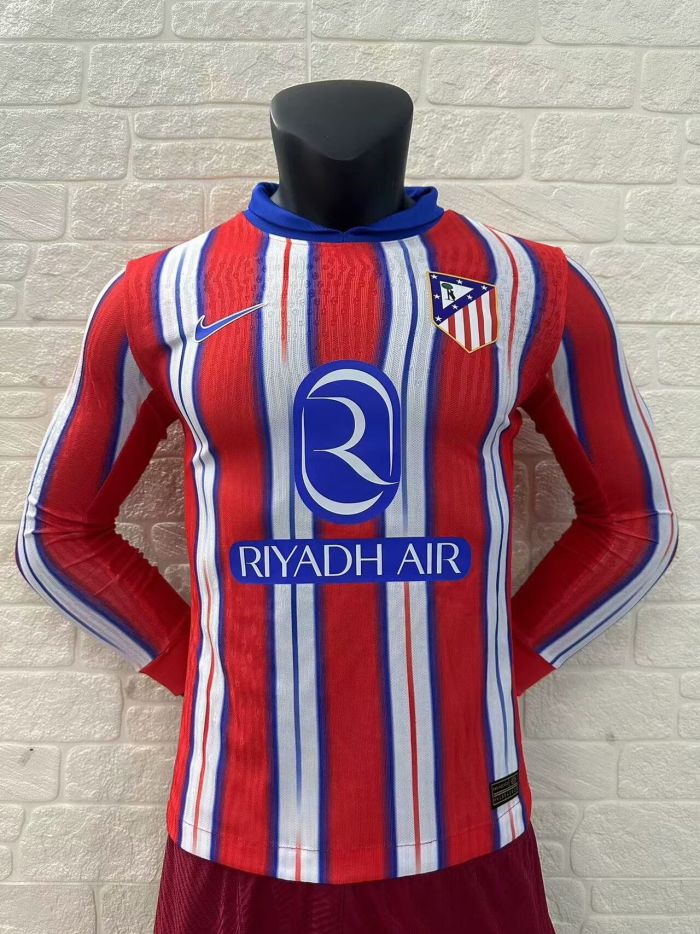 Atletico Madrid Home Player Long Sleeve Jersey 24/25