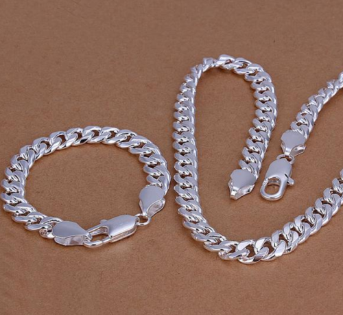  925 sterling silver '10MM buckle sideways shrimp piece - Men jewelry set JS1