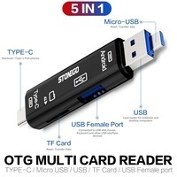5 In 1 OTG Card Reader Type C & Micro USB Flash Drive High-speed USB2.0 Universal OTG TF/SD Card for Android Laptop Computer