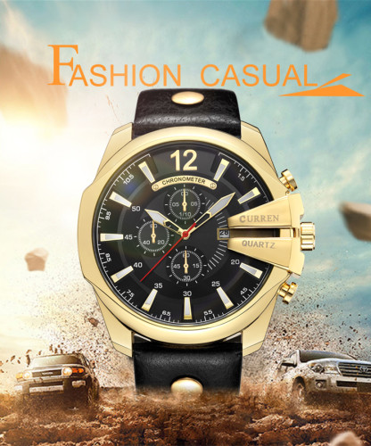 CURREN Men's Quartz Wristwatches Male Clock Top Brand Luxury Reloj Hombres Leather Wrist Watches with Calendar