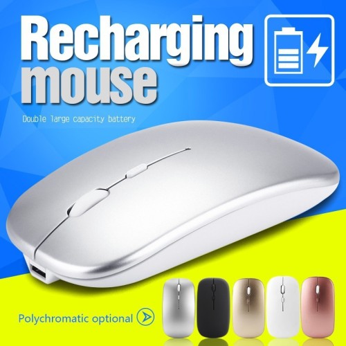 Rechargeable Wireless/wired Mouse, 2.4G Portable Optical Silent Ultra Thin Wireless Computer Mouse with USB Receiver,Compatible with PC, Laptop, Desktop