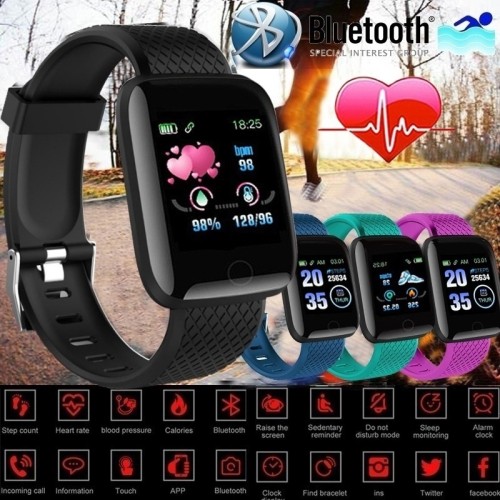Screen Bluetooth Smart Watch IP67 Waterproof Sport Smart Watch Heart Rate Blood Pressure Sleep Fitness Wristband Pedometer Call SMS Sedenetary Reminder Activity Tracker Smartband for IOS Android