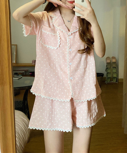 可愛い夏の綿麻パジャマ