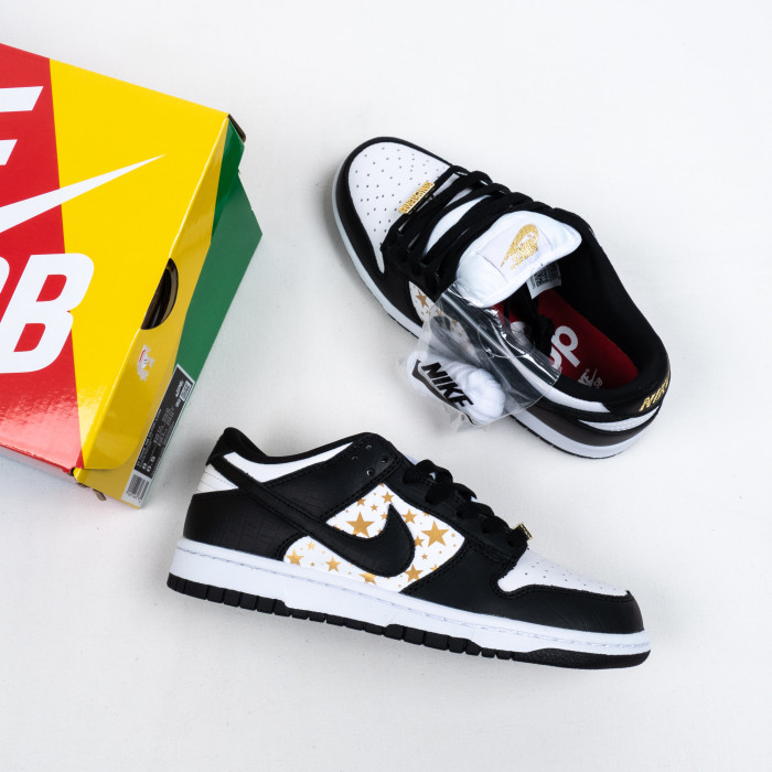 SB Dunk Low Supreme Stars Black