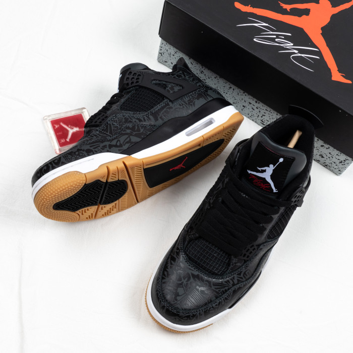 4's Retro Laser Black Gum
