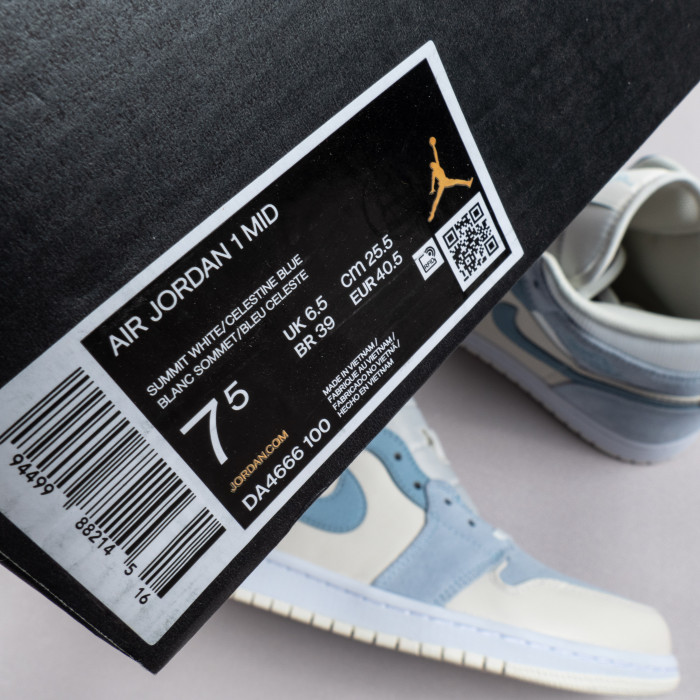 1's Mid Mixed Textures Blue