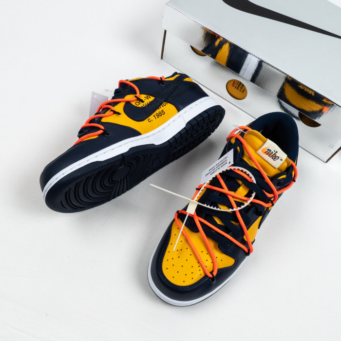 OW x Futura x SB Dunk Michigan University Gold Midnight Navy