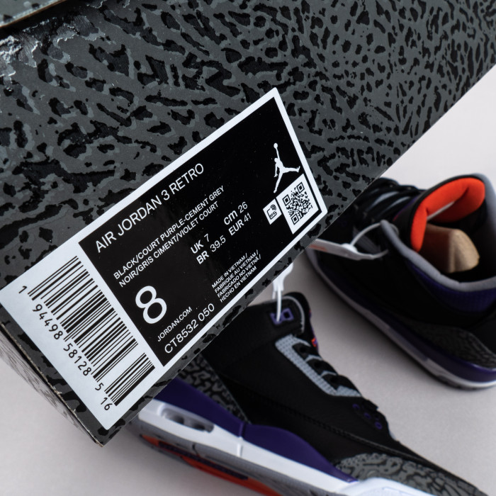 3's Retro Black Court Purple