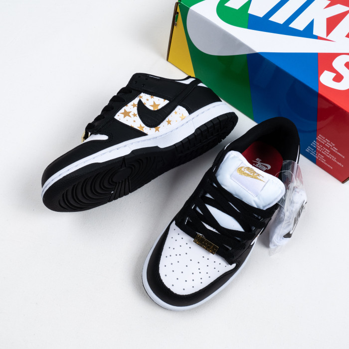 SB Dunk Low Supreme Stars Black