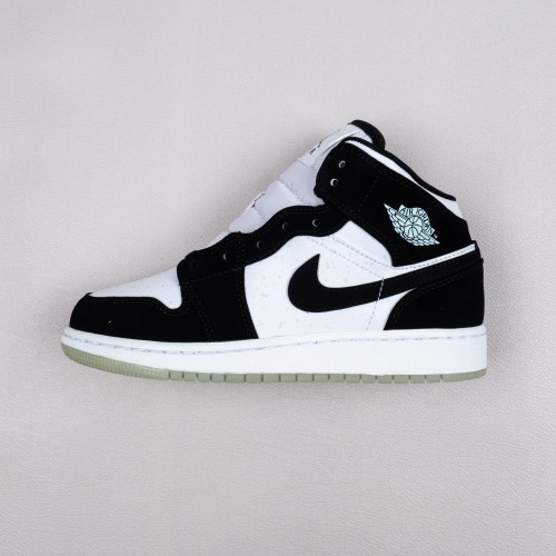 1's Mid White Black Teal Tint
