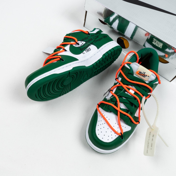 OW x Futura x SB Dunk Pine Green