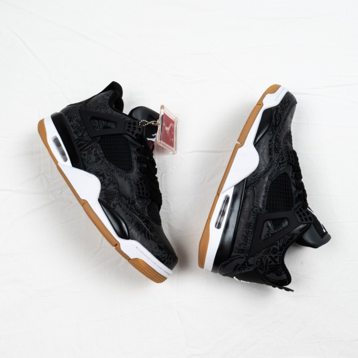 4's Retro Laser Black Gum