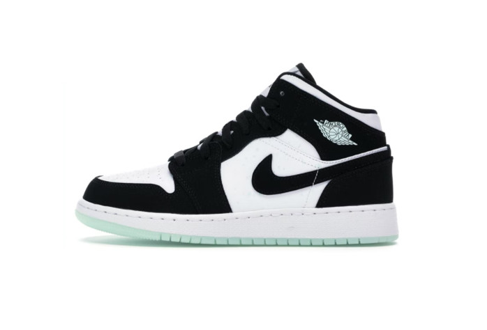 1's Mid White Black Teal Tint