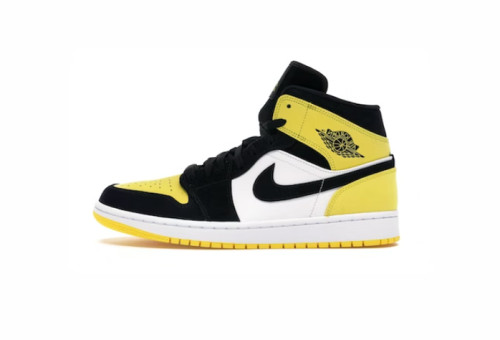 1's Mid Yellow Toe Black