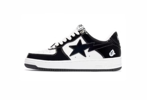 A Bathing Ape Patent Leather Black White