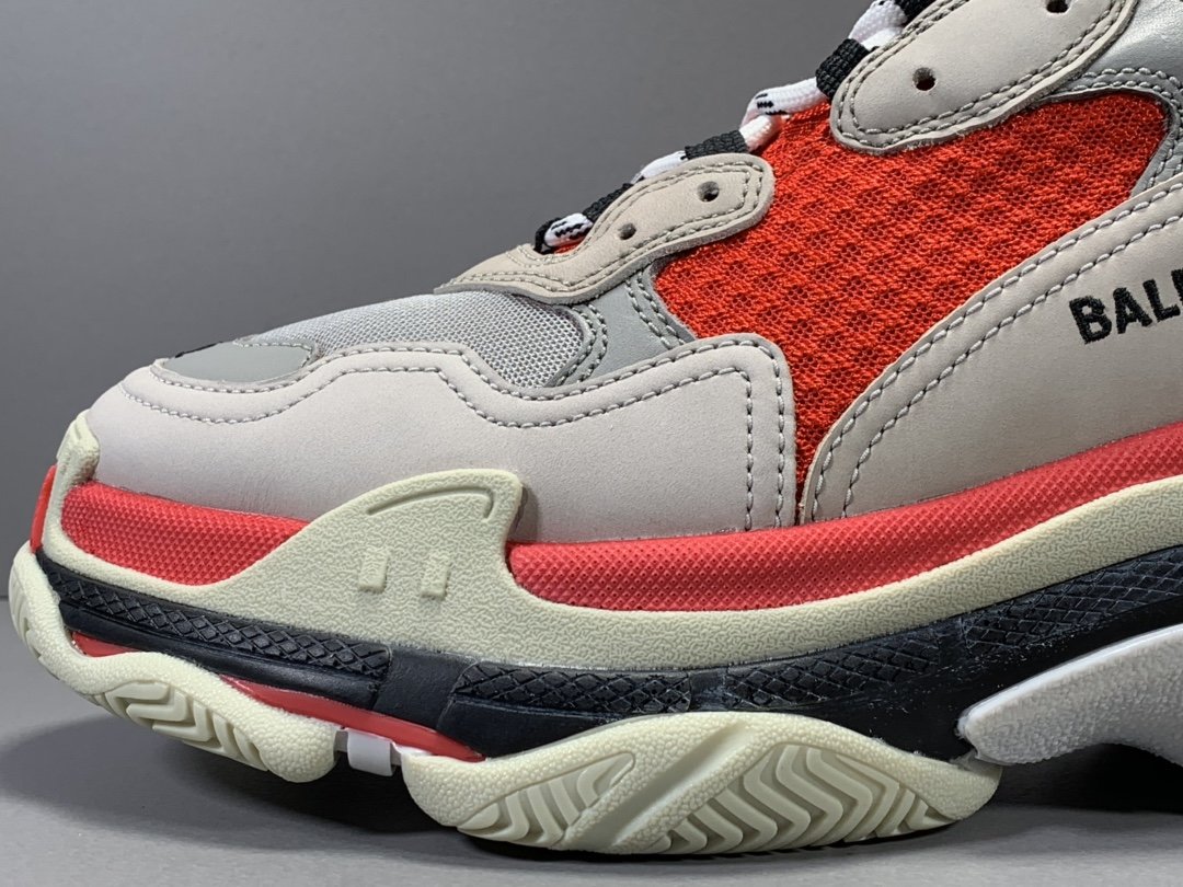 Triple S Red Grey