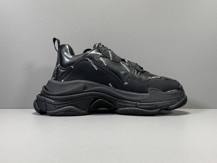 Triple S Allover Logo Black