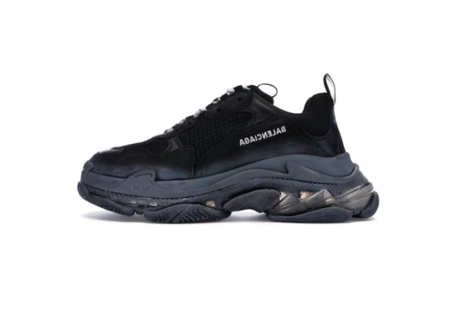 Triple S Clear Sole Black Vintage