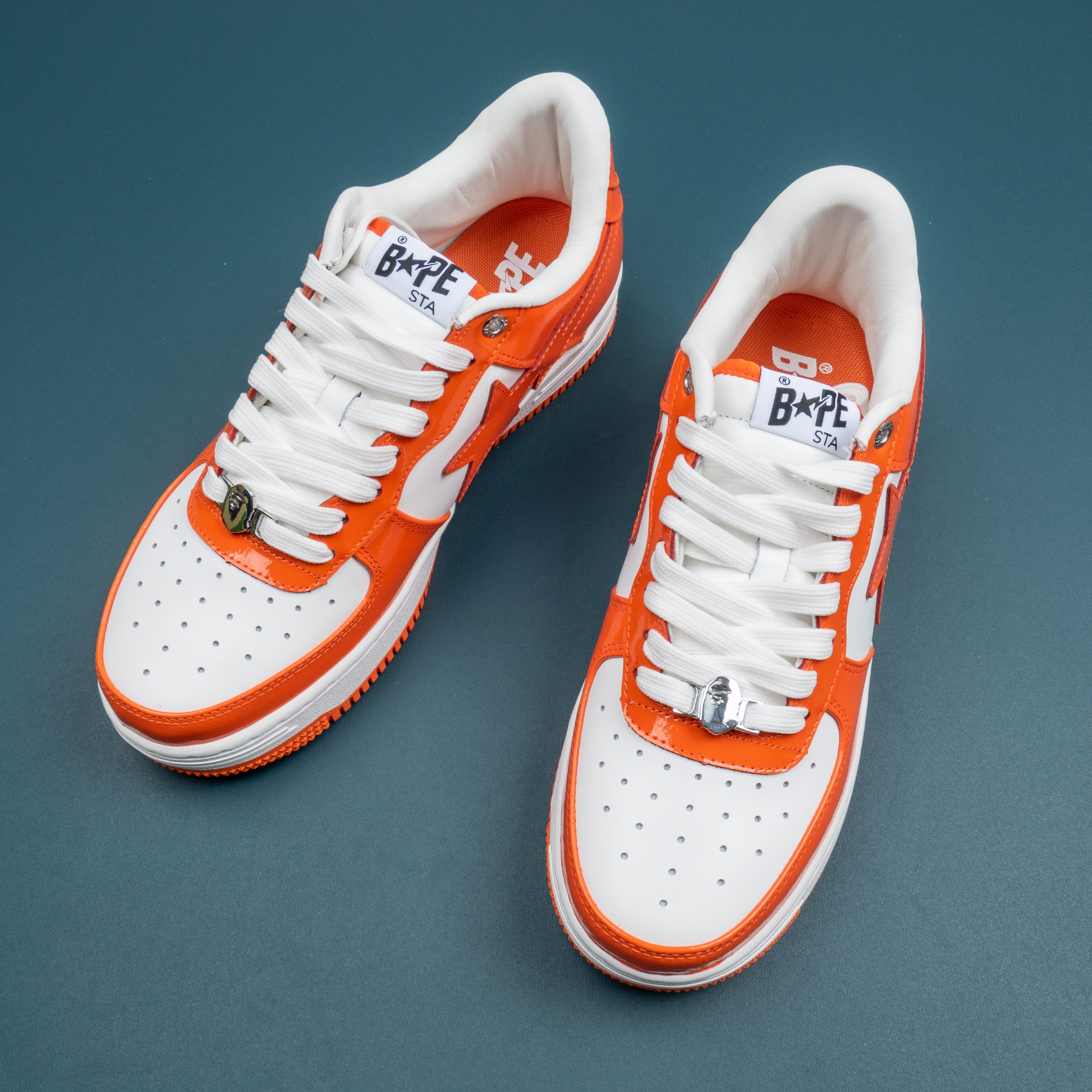 Patent Leather Orange White