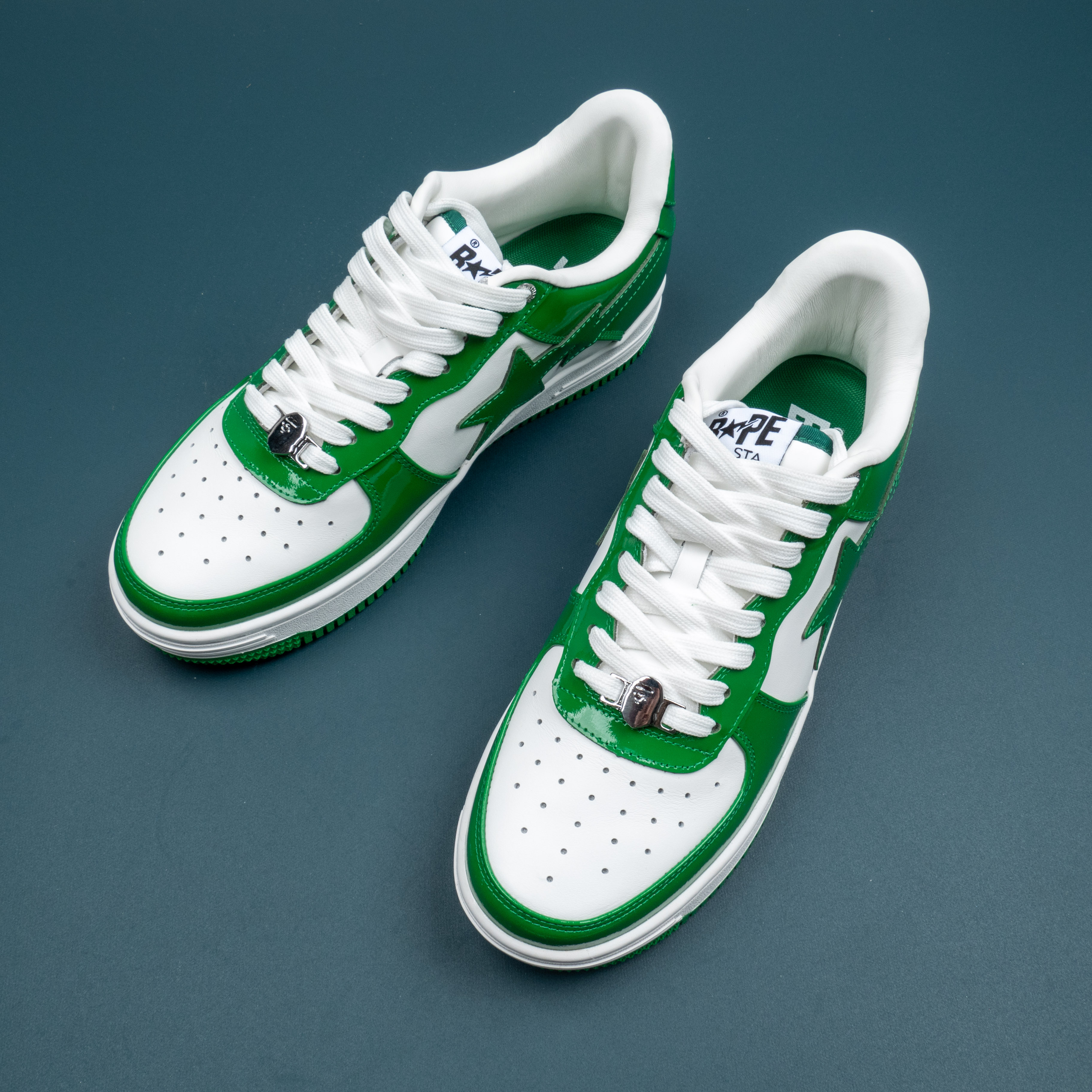 Patent Leather Green White