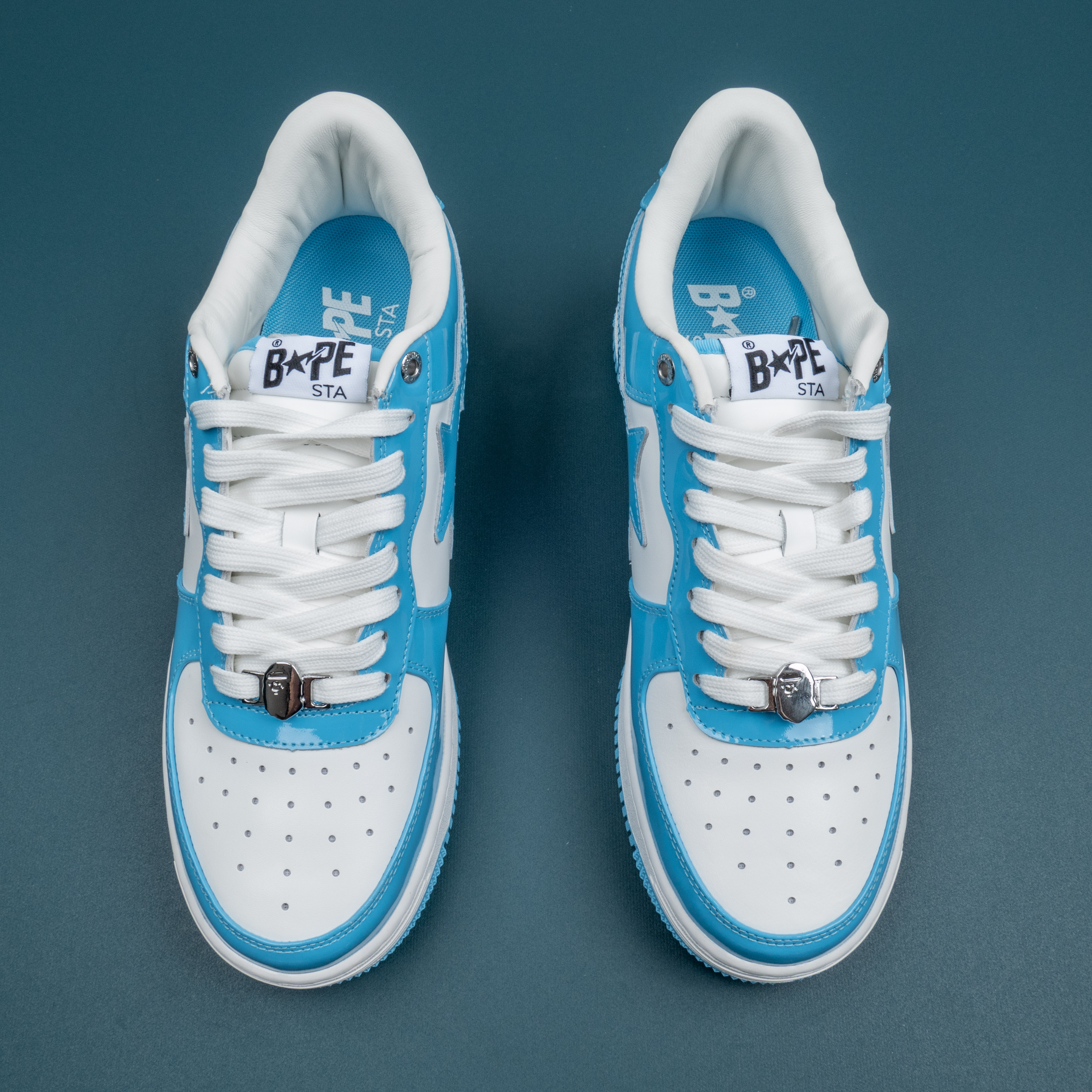 Patent Leather Blue White