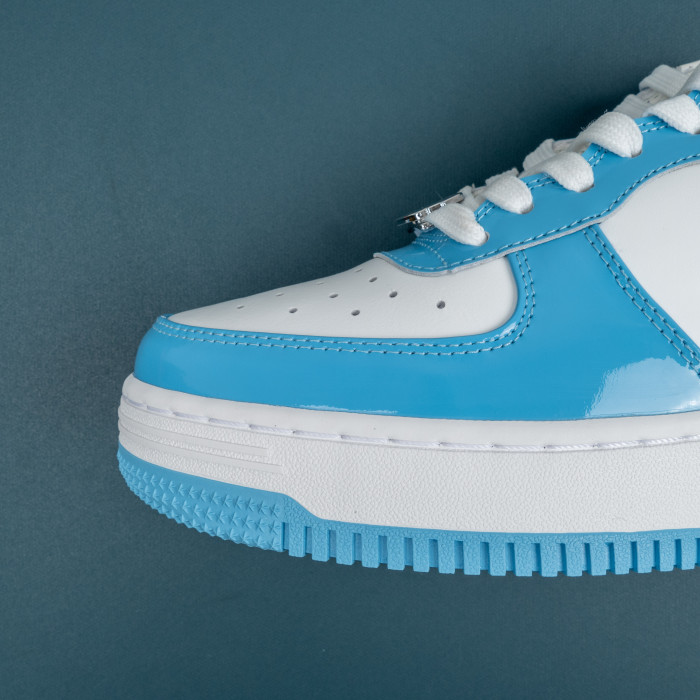 Patent Leather Blue White
