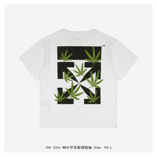 men T-shirt Leaf printing