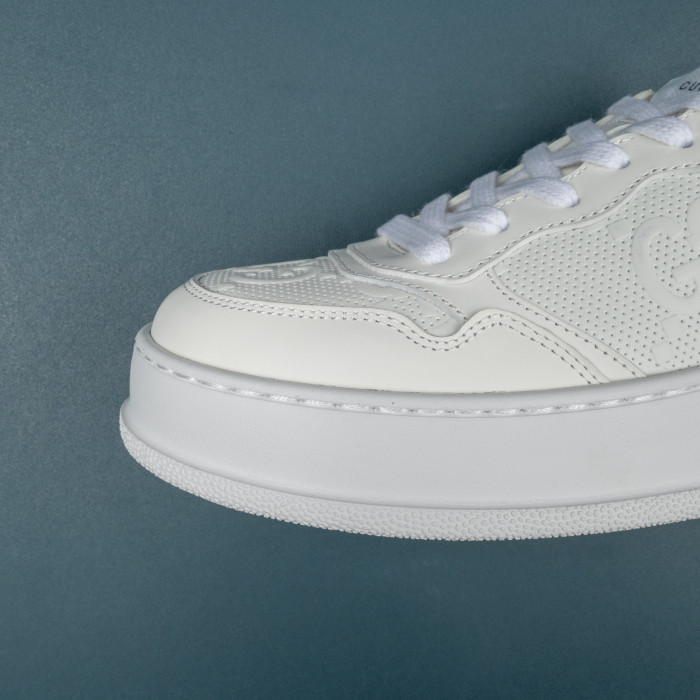 GG Sneaker Embossed White Leather