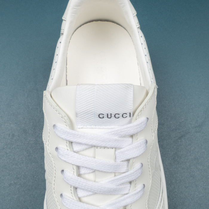 GG Sneaker Embossed White Leather