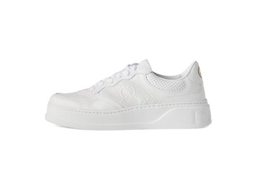 GG Sneaker Embossed White Leather