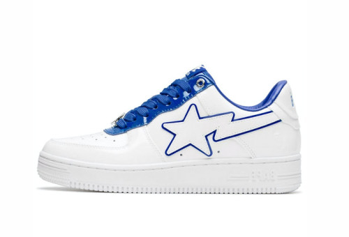 Patent Leather White Blue