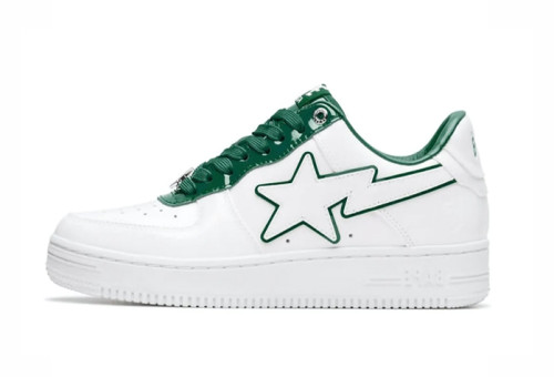 Patent Leather White Green
