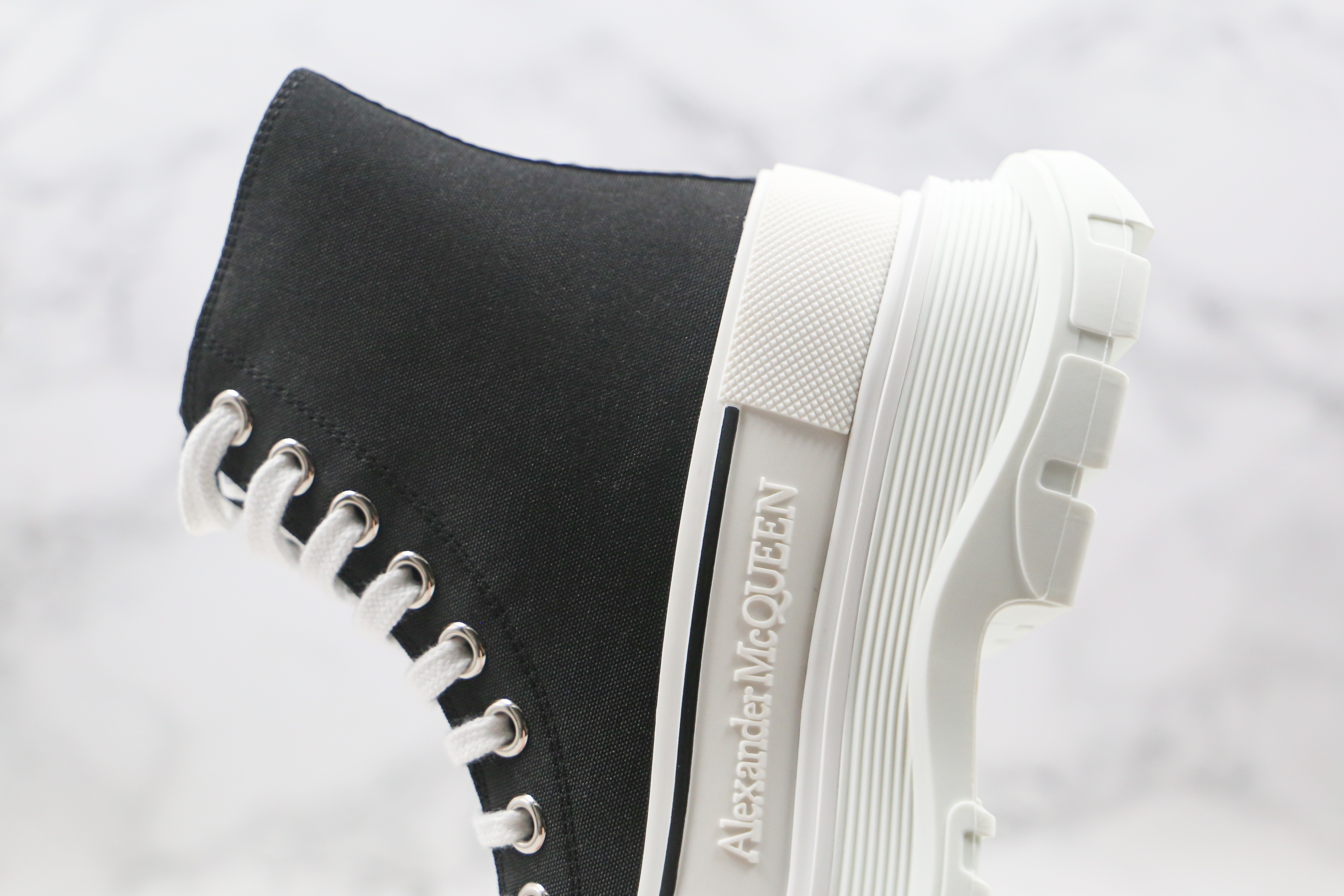 Tread Slick Lace Up Boot Black White