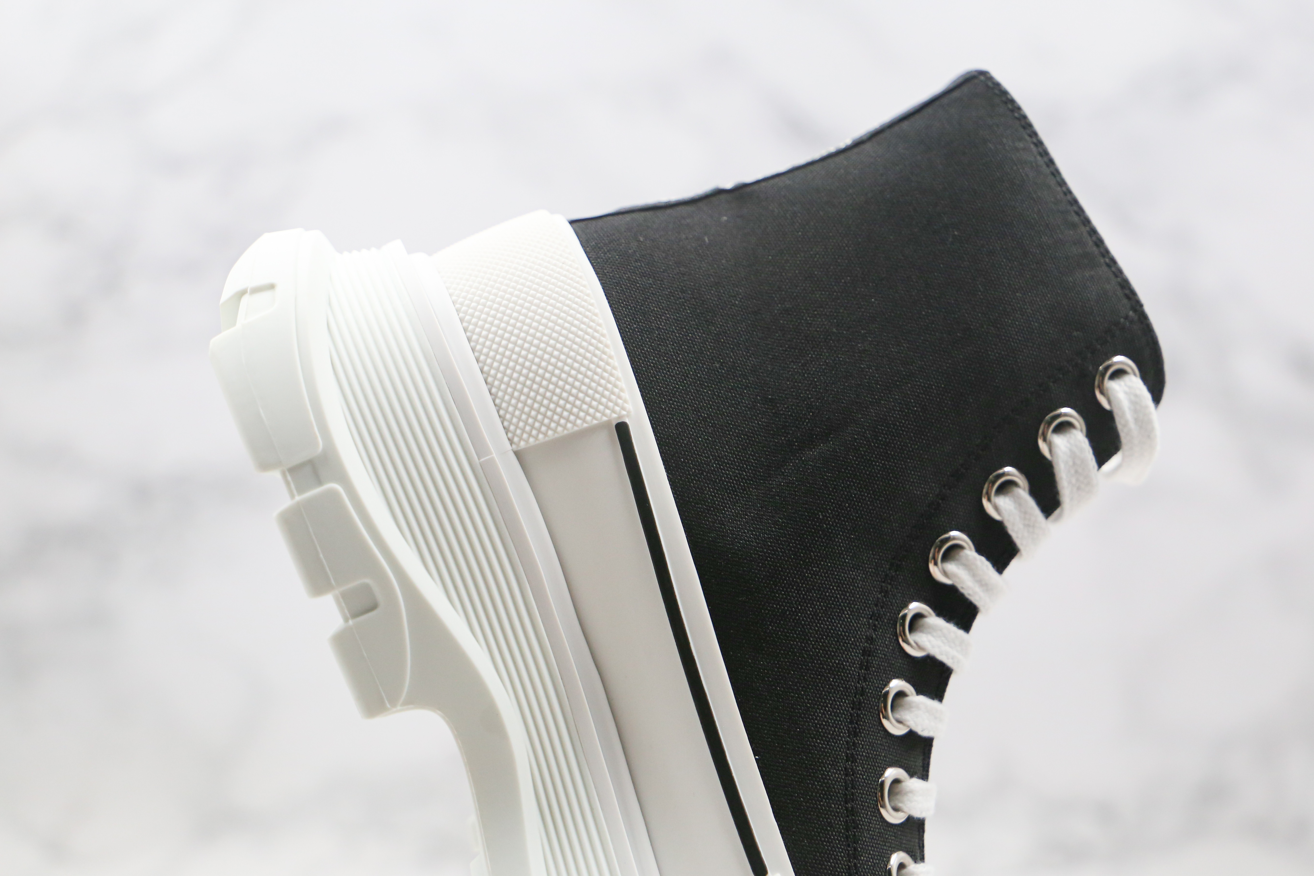 Tread Slick Lace Up Boot Black White