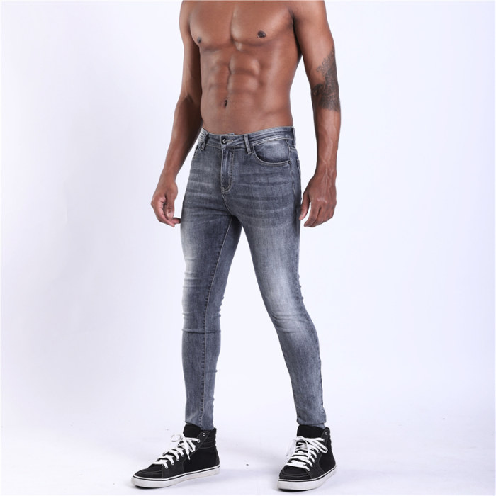 Single Road Brand EUR Size High Quality Men's Skinny Jeans Men 2021 Solid  Plain Stretch Streetwear Jeans Male Casual Denim Pants