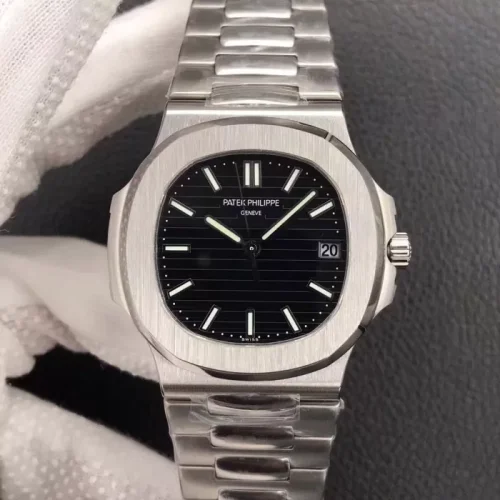 PATEK PHILIPPE Seamaster Nautilus Stainless Steel Black Dial 40 MM Watch