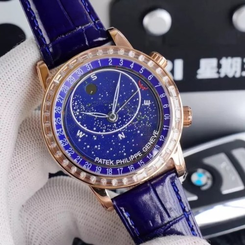 PATEK PHILIPPE Seamaster Grand ComplicationsRose Gold Black Celestial Moon Age 44 MM Watch