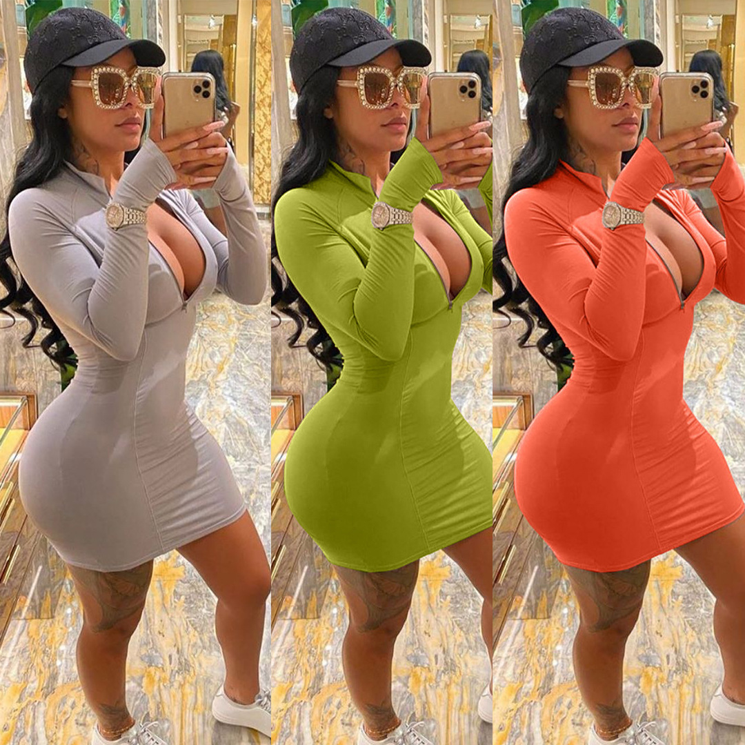 Sexy Solid Color Lace Mini Dress main image 0