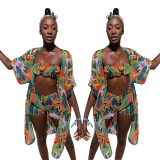 New Arrival Swimming Floral Print 3 Pieces Bikini Sets F1622