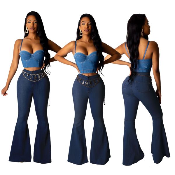 Women Bodycon Stretchy Jeans Hot Sell Flares Pants SMR2078