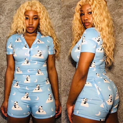 Casual Cartoon Printed Plus Size Jumpsuit BN9246