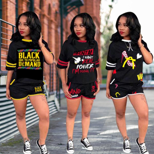 HOT-HOT Printing T-Shirt Women Shorts Street Style Outfits MA6221
