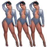 Trendy Outfits Bodycon Panty With Long Sleeve Coat YS189