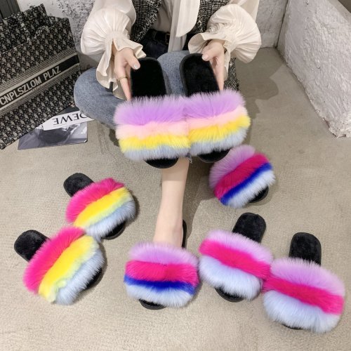 Women\'s shoes soft fluffy camouflage plush home slippers women 36-41 HWJ149