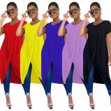 Women's solid color irregular dress MN098