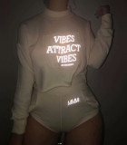 Reflective Letter Sweatshirt 2019 Womens Pullover Round Neck Sweatshirt HWX13535