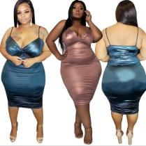 V-neck sling skinny sexy plus size women's dress OSS20648