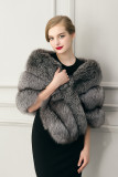 Euramerican Winter Clothes Imitation Fur Solid Color Cape P0066