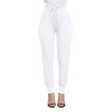 Trendy Elastic Solid Color High Waist Skinny Pants XY1857